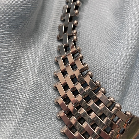 Solid Sterling Silver Collar Necklace - Picture 3 of 9